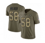 Men's Nike Oakland Raiders #58 Kyle Wilber Limited Olive Camo 2017 Salute to Service NFL Jersey