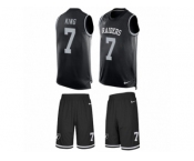 Men's Nike Oakland Raiders #7 Marquette King Limited Black Tank Top Suit NFL Jersey