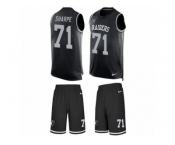 Men's Nike Oakland Raiders #71 David Sharpe Limited Black Tank Top Suit NFL Jersey