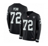 Men's Nike Oakland Raiders #72 Donald Penn Limited Black Therma Long Sleeve NFL Jersey