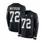 Men's Nike Oakland Raiders #72 John Matuszak Limited Black Therma Long Sleeve NFL Jersey