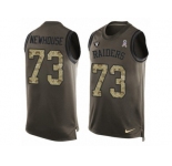 Men's Nike Oakland Raiders #73 Marshall Newhouse Limited Green Salute to Service Tank Top NFL Jersey