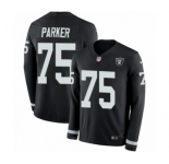 Men's Nike Oakland Raiders #75 Brandon Parker Limited Black Therma Long Sleeve NFL Jersey