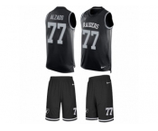 Men's Nike Oakland Raiders #77 Lyle Alzado Limited Black Tank Top Suit NFL Jersey