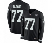 Men's Nike Oakland Raiders #77 Lyle Alzado Limited Black Therma Long Sleeve NFL Jersey
