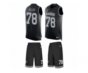 Men's Nike Oakland Raiders #78 Justin Ellis Limited Black Tank Top Suit NFL Jersey