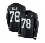 Men's Nike Oakland Raiders #78 Justin Ellis Limited Black Therma Long Sleeve NFL Jersey