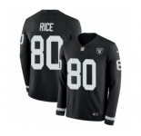 Men's Nike Oakland Raiders #80 Jerry Rice Limited Black Therma Long Sleeve NFL Jersey