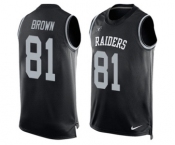 Men's Nike Oakland Raiders #81 Tim Brown Limited Black Player Name & Number Tank Top NFL Jersey