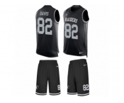 Men's Nike Oakland Raiders #82 Al Davis Limited Black Tank Top Suit NFL Jersey