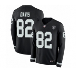 Men's Nike Oakland Raiders #82 Al Davis Limited Black Therma Long Sleeve NFL Jersey