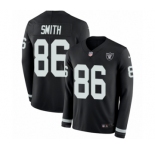 Men's Nike Oakland Raiders #86 Lee Smith Limited Black Therma Long Sleeve NFL Jersey