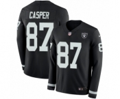Men's Nike Oakland Raiders #87 Dave Casper Limited Black Therma Long Sleeve NFL Jersey