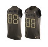Men's Nike Oakland Raiders #88 Clive Walford Limited Green Salute to Service Tank Top NFL Jersey