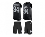 Men's Nike Oakland Raiders #94 Eddie Vanderdoes Limited Black Tank Top Suit NFL Jersey