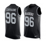Men's Nike Oakland Raiders #96 Cornellius Carradine Limited Black Player Name & Number Tank Top NFL Jersey