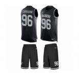 Men's Nike Oakland Raiders #96 Cornellius Carradine Limited Black Tank Top Suit NFL Jersey