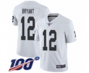 Men's Oakland Raiders #12 Martavis Bryant White Vapor Untouchable Limited Player 100th Season Football Jersey
