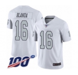 Men's Oakland Raiders #16 George Blanda Limited White Rush Vapor Untouchable 100th Season Football Jersey