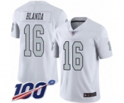 Men's Oakland Raiders #16 George Blanda Limited White Rush Vapor Untouchable 100th Season Football Jersey
