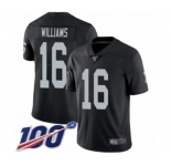 Men's Oakland Raiders #16 Tyrell Williams Black Team Color Vapor Untouchable Limited Player 100th Season Football Jersey