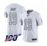 Men's Oakland Raiders #19 Ryan Grant Limited White Rush Vapor Untouchable 100th Season Football Jersey