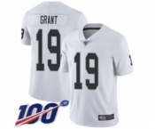 Men's Oakland Raiders #19 Ryan Grant White Vapor Untouchable Limited Player 100th Season Football Jersey