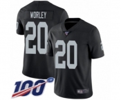 Men's Oakland Raiders #20 Daryl Worley Black Team Color Vapor Untouchable Limited Player 100th Season Football Jersey