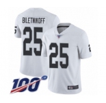 Men's Oakland Raiders #25 Fred Biletnikoff White Vapor Untouchable Limited Player 100th Season Football Jersey