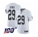Men's Oakland Raiders #29 Lamarcus Joyner White Vapor Untouchable Limited Player 100th Season Football Jersey