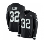 Men's Oakland Raiders #32 Marcus Allen Limited Black Therma Long Sleeve Football Jersey