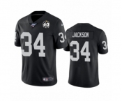 Men's Oakland Raiders #34 Bo Jackson Black 60th Anniversary Vapor Untouchable Limited Player 100th Season Football Jersey