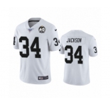 Men's Oakland Raiders #34 Bo Jackson White 60th Anniversary Vapor Untouchable Limited Player 100th Season Football Jersey