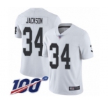 Men's Oakland Raiders #34 Bo Jackson White Vapor Untouchable Limited Player 100th Season Football Jersey