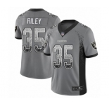 Men's Oakland Raiders #35 Curtis Riley Limited Gray Rush Drift Fashion Football Jersey