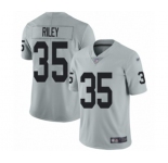 Men's Oakland Raiders #35 Curtis Riley Limited Silver Inverted Legend Football Jersey