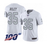Men's Oakland Raiders #35 Curtis Riley Limited White Rush Vapor Untouchable 100th Season Football Jersey