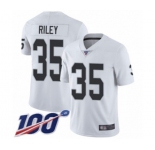 Men's Oakland Raiders #35 Curtis Riley White Vapor Untouchable Limited Player 100th Season Football Jersey