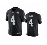 Men's Oakland Raiders #4 Derek Carr Black 60th Anniversary Vapor Untouchable Limited Player 100th Season Football Jersey