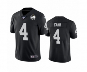 Men's Oakland Raiders #4 Derek Carr Black 60th Anniversary Vapor Untouchable Limited Player 100th Season Football Jersey