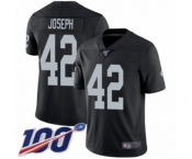 Men's Oakland Raiders #42 Karl Joseph Black Team Color Vapor Untouchable Limited Player 100th Season Football Jersey