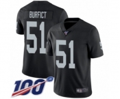 Men's Oakland Raiders #51 Vontaze Burfict Black Team Color Vapor Untouchable Limited Player 100th Season Football Jersey
