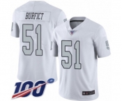 Men's Oakland Raiders #51 Vontaze Burfict Limited White Rush Vapor Untouchable 100th Season Football Jersey
