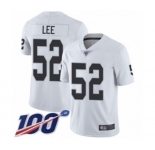 Men's Oakland Raiders #52 Marquel Lee White Vapor Untouchable Limited Player 100th Season Football Jersey