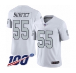 Men's Oakland Raiders #55 Vontaze Burfict Limited White Rush Vapor Untouchable 100th Season Football Jersey