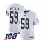 Men's Oakland Raiders #59 Tahir Whitehead White Vapor Untouchable Limited Player 100th Season Football Jersey