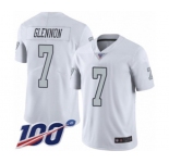 Men's Oakland Raiders #7 Mike Glennon Limited White Rush Vapor Untouchable 100th Season Football Jersey
