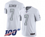 Men's Oakland Raiders #7 Mike Glennon Limited White Rush Vapor Untouchable 100th Season Football Jersey