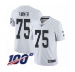 Men's Oakland Raiders #75 Brandon Parker White Vapor Untouchable Limited Player 100th Season Football Jersey