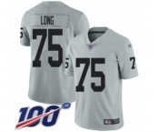 Men's Oakland Raiders #75 Howie Long Limited Silver Inverted Legend 100th Season Football Jersey